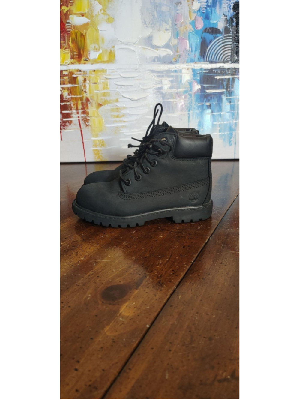 Timberland 6 Inch Insulated Boots Kids Size 12 Black Nubuck Winter Snow